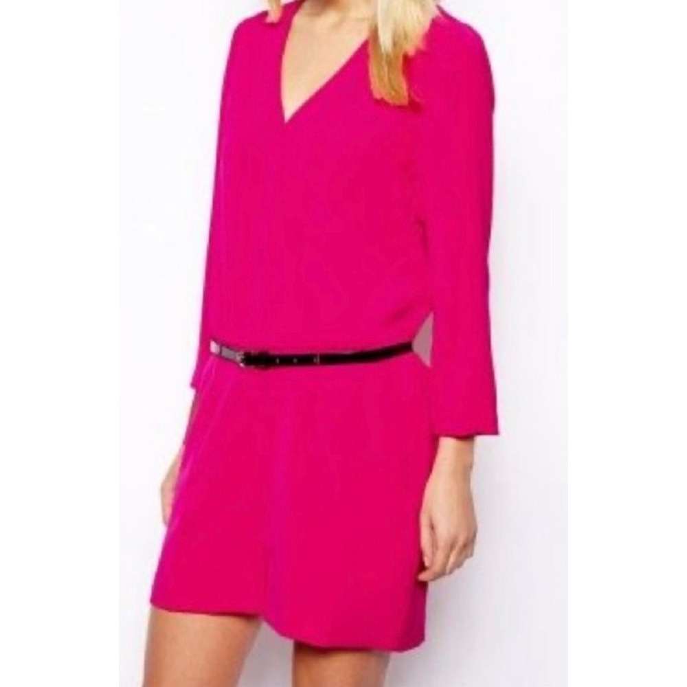 NWT Ted Baker‎ London Ariyell Romper Deep Pink V-Neck Long Sleeve Pocket